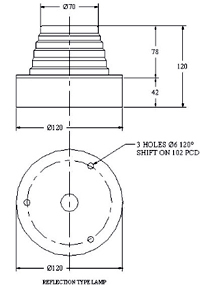 Revolving Lamps Dimensional Diagram