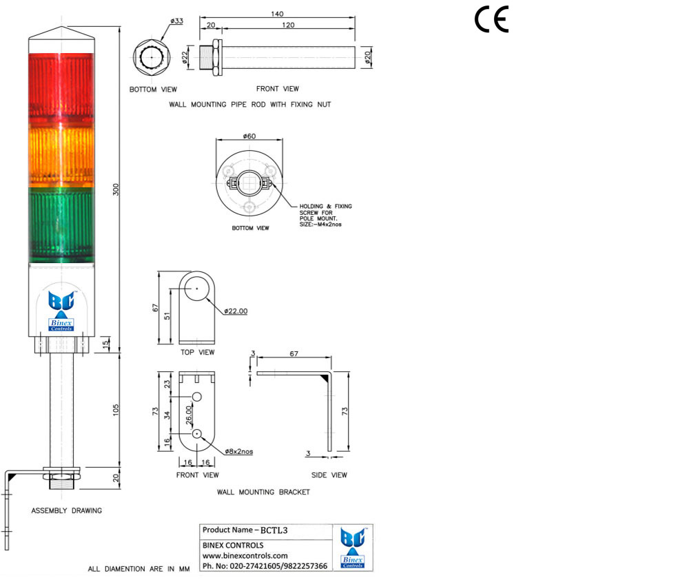 3 LED Tower Lamps, Single LED Tower Lamps, 2 LED Tower ... light tower wiring diagram 