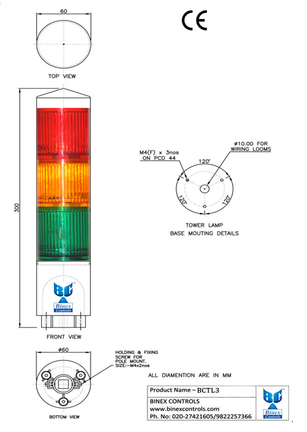 Tri-Color USB Controlled Tower Light with Buzzer